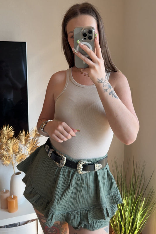 Jupe-short Livia - Kaki