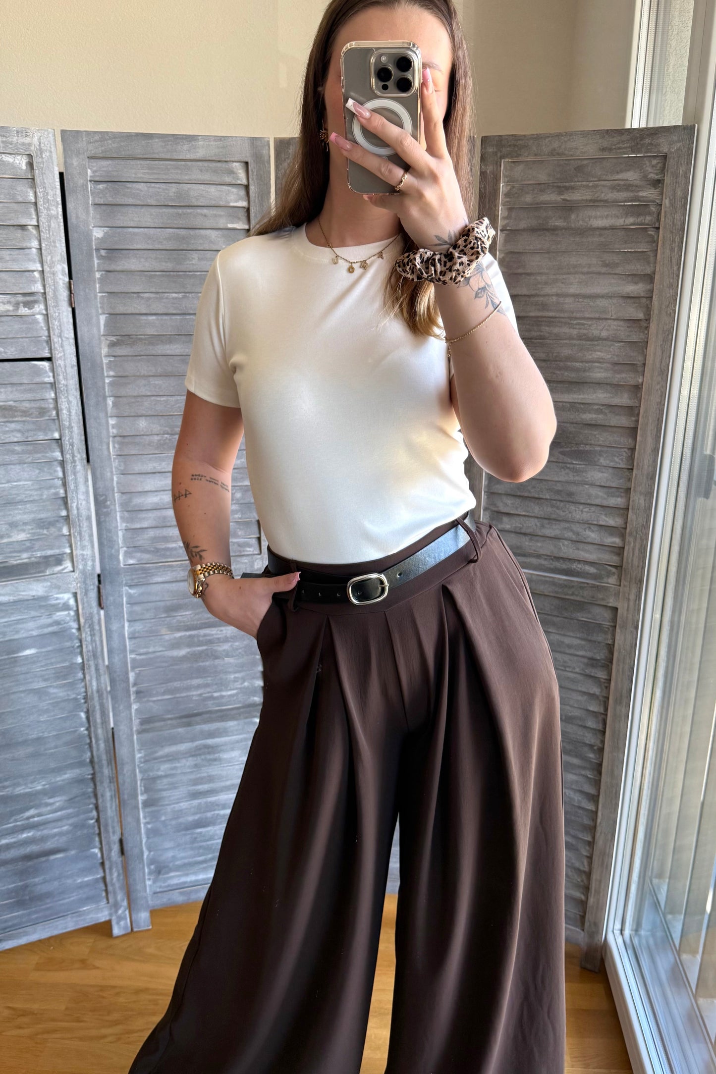 Pantalon fluide chocolat