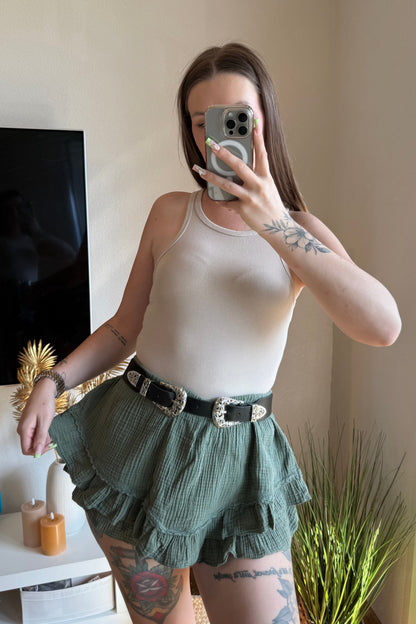 Jupe-short Livia - Kaki