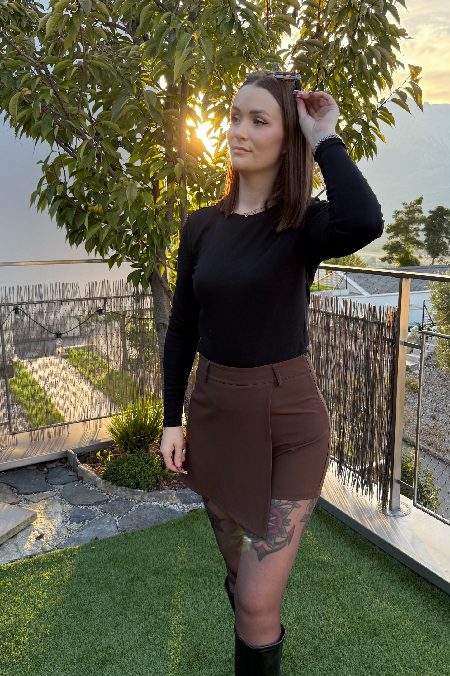 Jupe short Noly - Chocolat