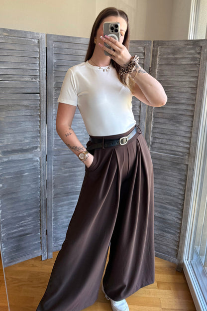 Pantalon fluide chocolat