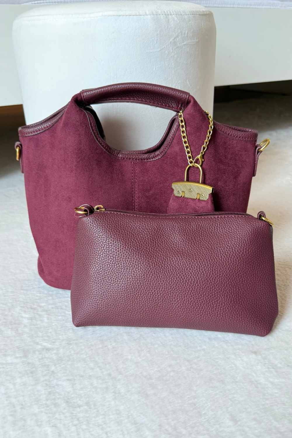Sac suédine - Burgundy
