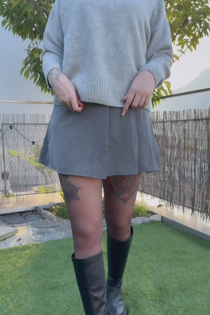 Jupe short écolière - Grise